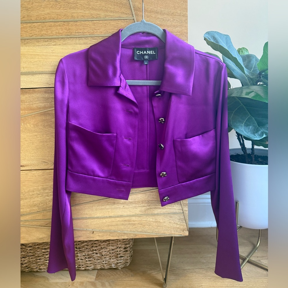 Chanel Purple Silk Women's Shirt